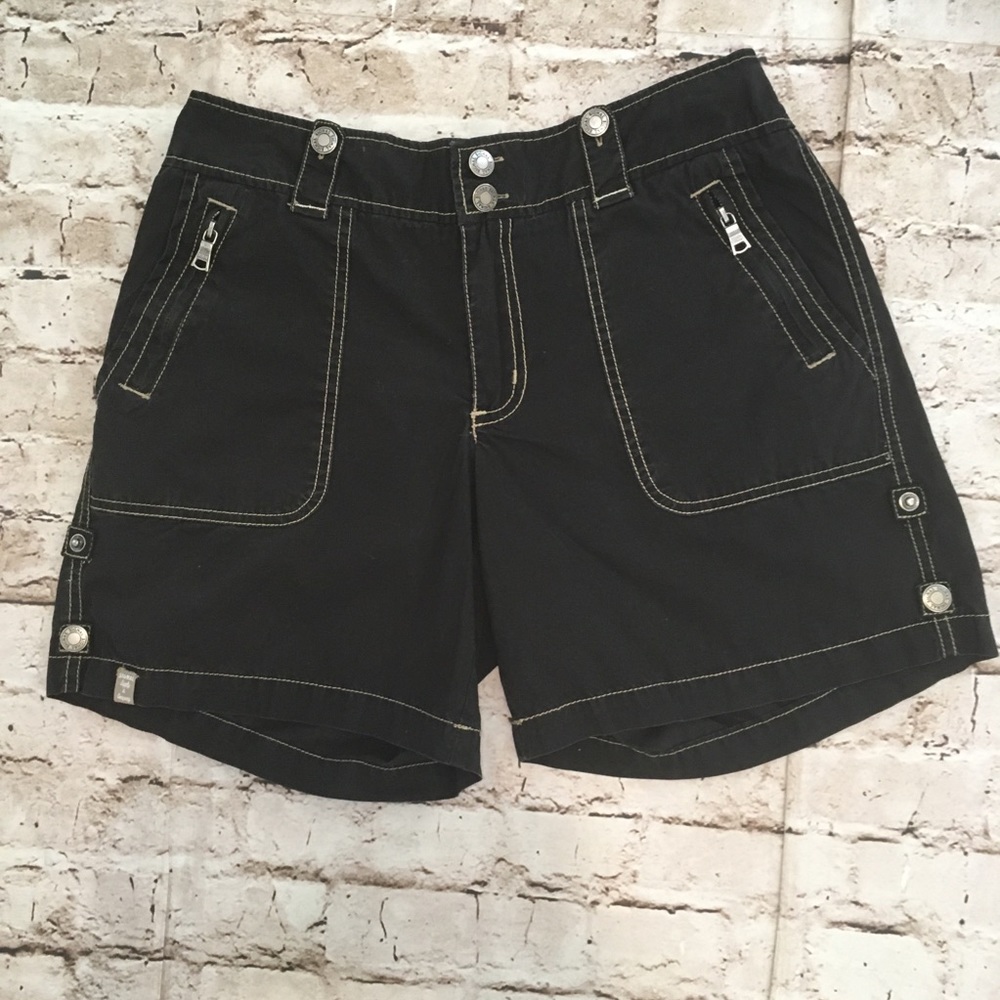 .Signal Clothing black detailed cotton shorts Runs Small More like a 4 US